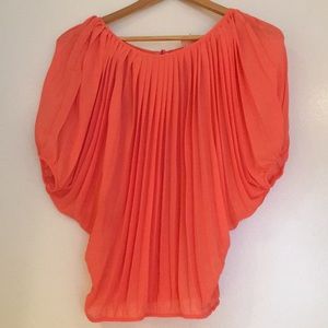 Coral crinkle blouse